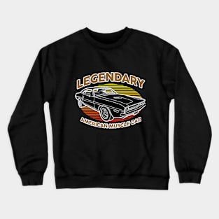 Legendary American Muscle Car vintage art with sunset Crewneck Sweatshirt